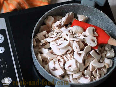 Receita simples do trigo mourisco com frango e cogumelos
