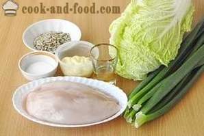 Salada de legumes com frango e couve chinesa