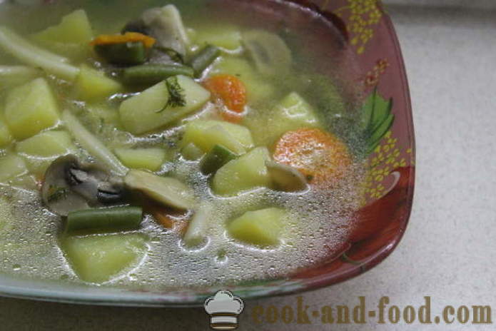Sopa de legumes sem carne com feijão verde - como cozinhar uma sopa de legumes em casa, passo a passo fotos de receitas