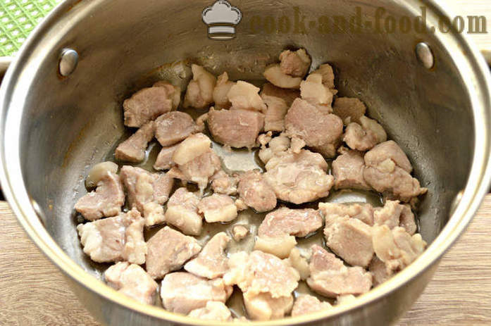 Molho de carne de porco saboroso com farinha - como cozinhar carne molho de carne de porco para o trigo mourisco, passo a passo fotos de receitas