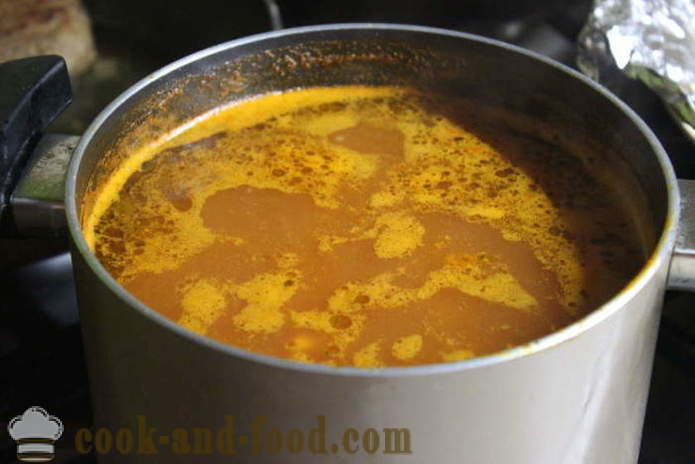 Sopa de batata com almôndegas e pasta de tomate - como cozinhar sopa de tomate com almôndegas, com um passo a passo fotos de receitas