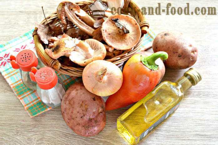 Cogumelos frescos fritos com batatas - como fritar cogumelos com batatas em uma frigideira, um passo a passo fotos de receitas