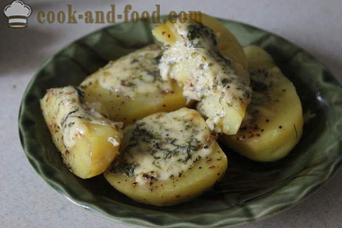 Batata cozida com queijo - como delicioso para cozinhar as batatas no forno, com um passo a passo fotos de receitas