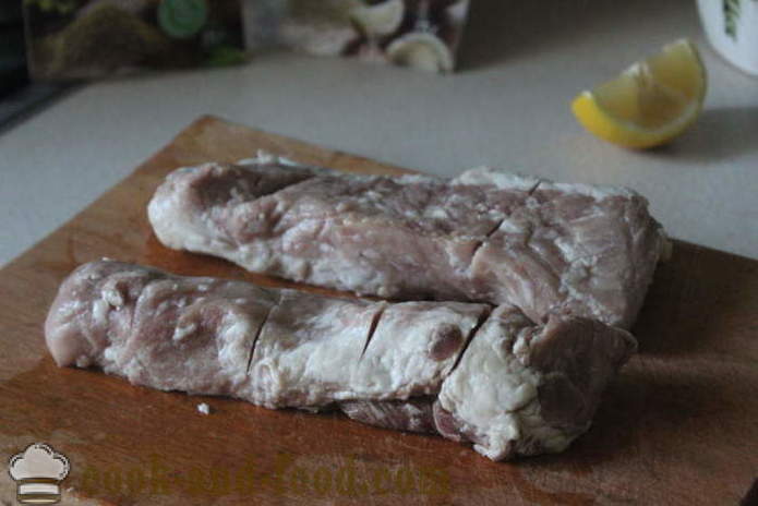 Porco assado em folha - como deliciosa para cozinhar a carne de porco em molho de soja, um passo a passo fotos de receitas
