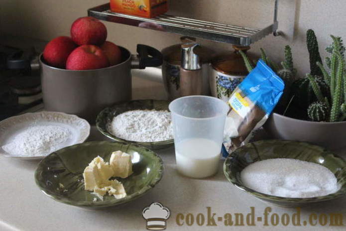 Torta de maçã simples com leite gengibre - como assar uma torta de maçã com gengibre no forno, com um passo a passo fotos de receitas