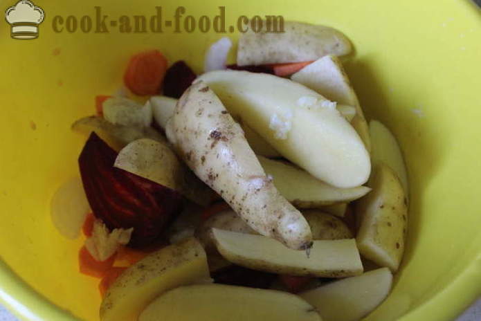 Legumes assados ​​no forno - legumes cozidos como em folha no forno corretamente e saborosa, com um passo a passo fotos de receitas