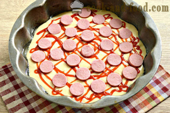 Pizza caseira em uma massa sem fermento - como preparar uma pizza rápida em uma pizzaria, um passo a passo fotos de receitas