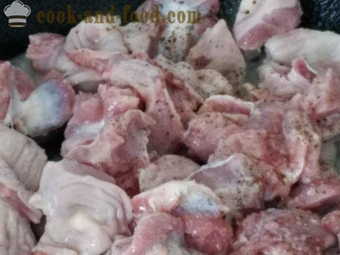 Moela de frango estufado em uma panela - como cozinhar um delicioso frango moela, fotos passo a passo receita