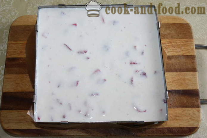 Bolo de requeijão com morangos sem cozimento - como cozinhar cheesecake com morangos, um passo a passo fotos de receitas
