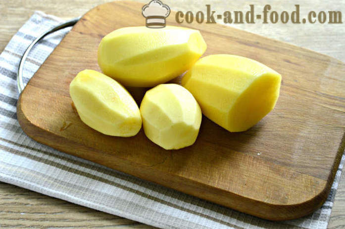 Batatas cozidas com carne cozida em uma frigideira - como cozinhar batatas com carne enlatada, um passo a passo fotos de receitas