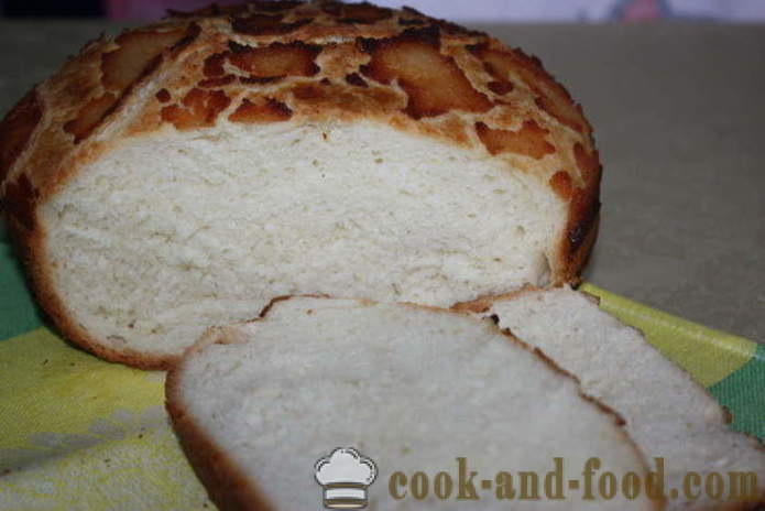Pão caseiro com uma batata frita no forno - como cozer o pão branco em casa, passo a passo fotos de receitas