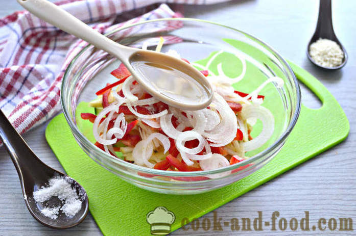 Salada do legume fresco com o sésamo - como fazer uma salada com sementes de gergelim e legumes, com um passo a passo fotos de receitas