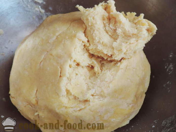 Massa de fermento Shortbread para a torta, tortas, doces ou bagels - como fazer massa de areia levedura, um passo a passo fotos de receitas