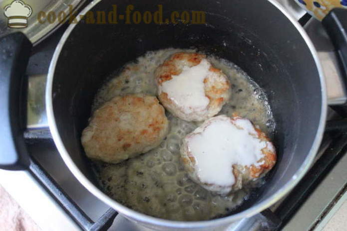 Almôndegas de frango picada com arroz e molho de creme azedo - como cozinhar almôndegas de frango picada e arroz, com um passo a passo fotos de receitas