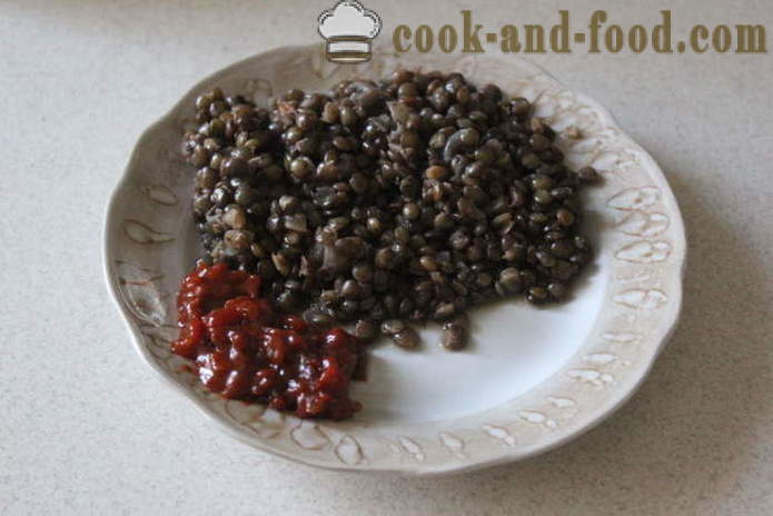 Prato de lentilhas para a carne - como cozinhar lentilhas enfeite saboroso, um passo a passo fotos de receitas