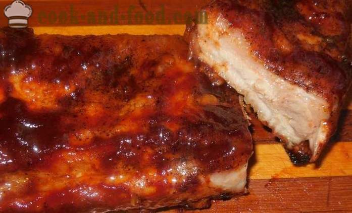 Costelas de porco cozidos com mel e molho de soja - como assar costelas de porco no forno, com um passo a passo fotos de receitas
