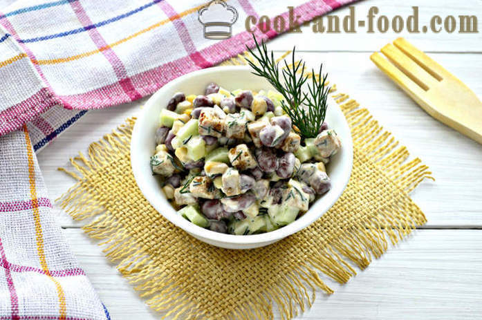 Salada com feijão e biscoitos enlatados - Como fazer uma salada de feijão com croutons, um passo a passo fotos de receitas
