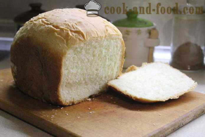 Pão branco leitoso na máquina de pão - como cozer o pão no leite, um passo a passo fotos de receitas