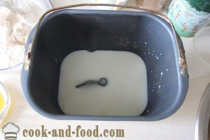 Pão branco leitoso na máquina de pão - como cozer o pão no leite, um passo a passo fotos de receitas