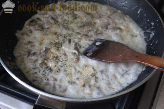 Molho cremoso de cogumelos - como cozinhar um molho de cogumelos com cogumelos, um passo a passo fotos de receitas