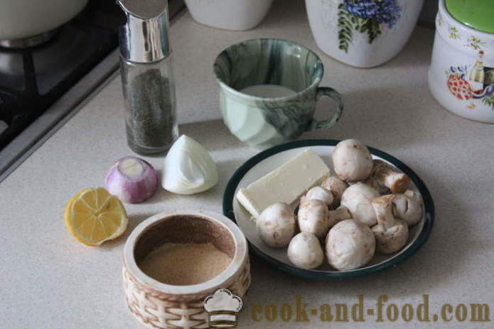 Molho cremoso de cogumelos - como cozinhar um molho de cogumelos com cogumelos, um passo a passo fotos de receitas