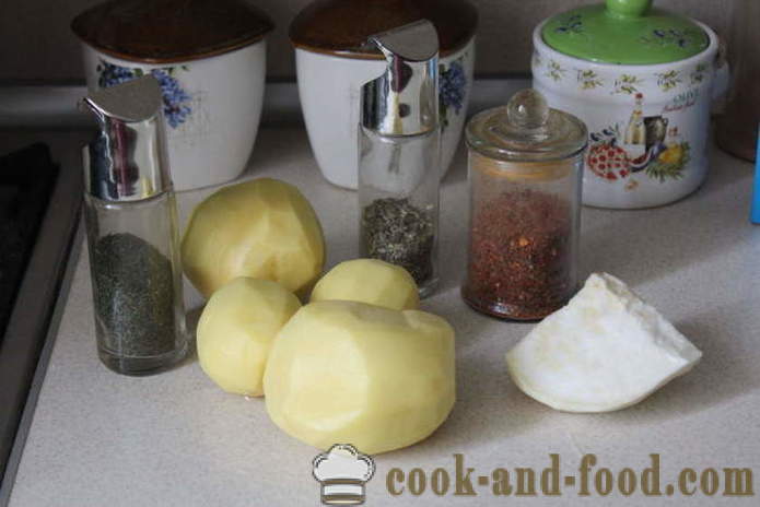 Batata e aipo no forno - como um cozimento vegetal saboroso no forno, com um passo a passo fotos de receitas