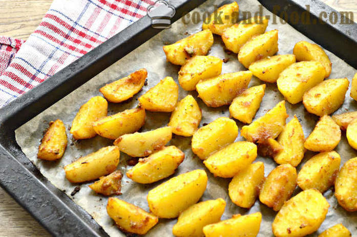 Fatias de batata cozida no forno com alho e molho de soja - duas batatas cozidas deliciosas no forno, com um passo a passo fotos de receitas