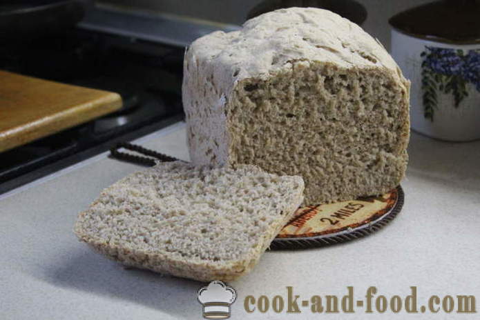 Pão rústico na máquina de fazer pão de centeio e farinha de trigo integral - como fazer pão de diferentes tipos de farinha na máquina de fazer pão, um passo a passo fotos de receitas