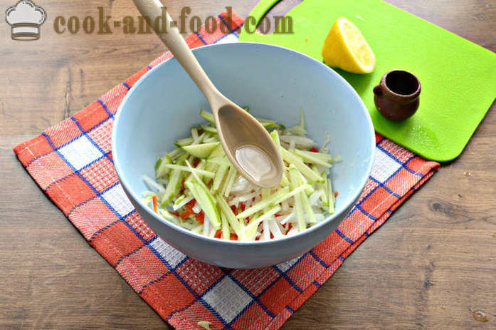 Salada de rabanete daikon e cenoura, maçã e repolho - como preparar uma salada de rabanete daikon e manteiga, com um passo a passo fotos de receitas