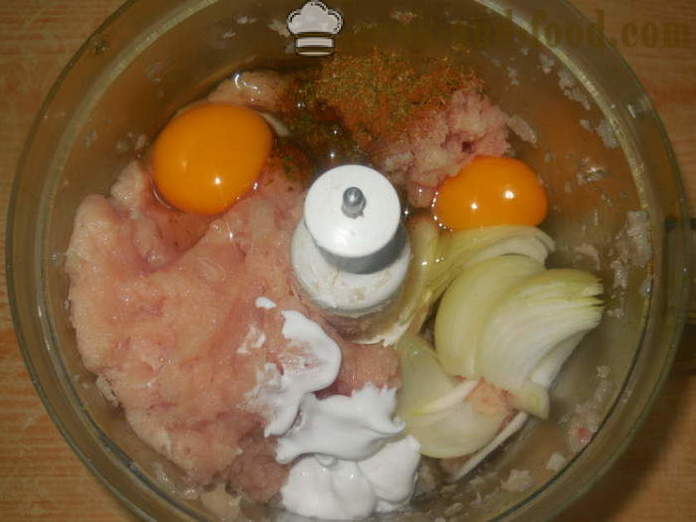 Caçarola de frango no forno - como cozinhar uma caçarola de frango picada com arroz, um passo a passo fotos de receitas