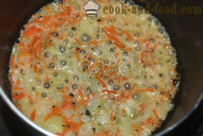 Lentilha Pilaf com frango no leite - como delicioso para cozinhar as lentilhas com frango, um passo a passo fotos de receitas
