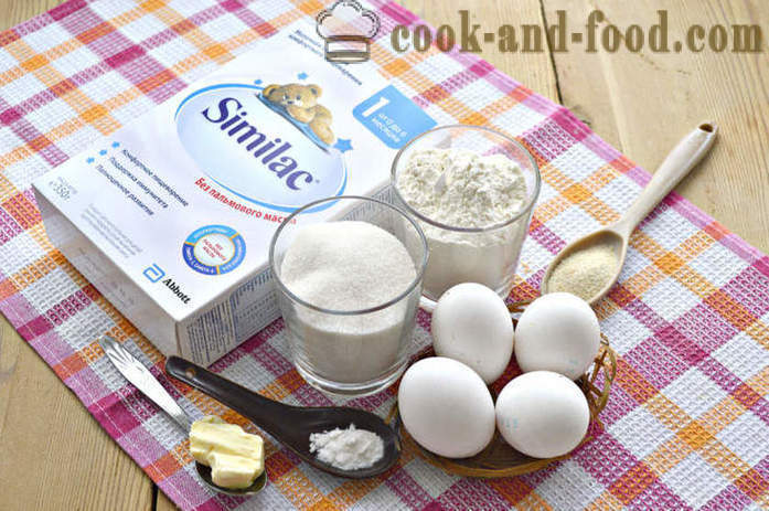Simples receita de bolo de comida para bebé no forno - como cozinhar um bolo rápida a partir da mistura de leite em pó, um passo a passo fotos de receitas