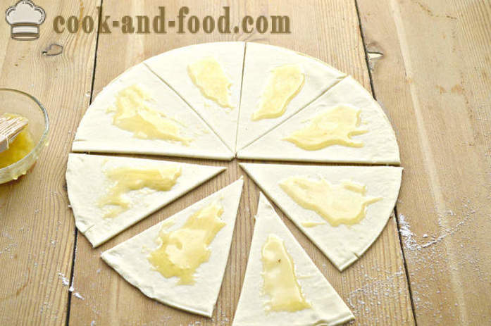 Bagels massa folhada cheio de papoula e mel - como fazer bagels massa folhada com mel e sementes de papoula, um passo a passo fotos de receitas