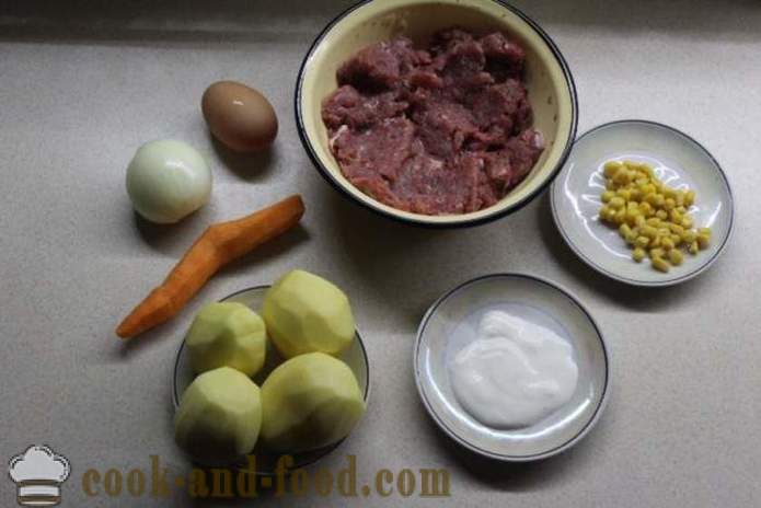 Almôndegas cozidas no forno com batatas e vegetais - como cozinhar as almôndegas no forno, com um passo a passo fotos de receitas