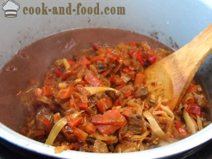 Espessa sopa Chili con carne - como cozinhar um clássico chili con carne, passo a passo fotos de receitas