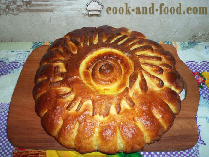 Torta de abóbora simples com massa de pão - como fazer torta de abóbora, um passo a passo fotos de receitas