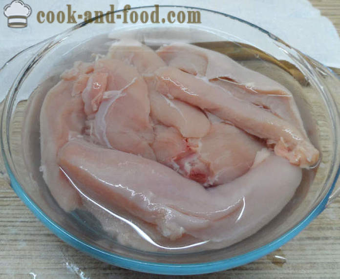Peito de frango empurrou cozidas em casa - como fazer frango empurrou em casa, passo a passo fotos de receitas