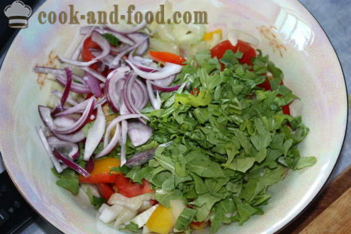 Salada com vegetais e mussarela - Como fazer uma salada com legumes e queijo, com um passo a passo fotos de receitas