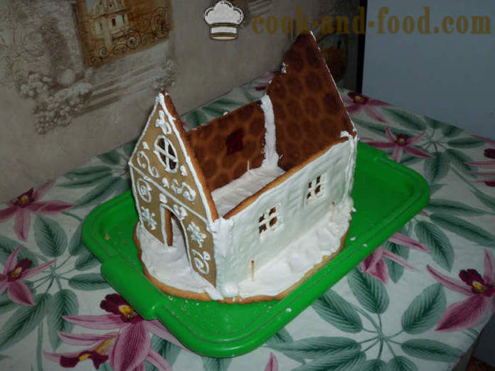 Gingerbread House - gradualmente dominar classe, como assar uma casa de gengibre em casa, passo a passo fotos de receitas