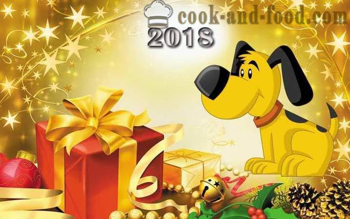 Servir e decoração de mesa na véspera de Ano Novo 2018 - a idéia de como decorar a mesa de Natal no ano do cão com suas próprias mãos