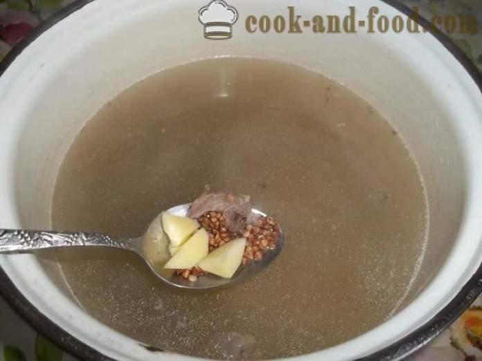 Sopa de trigo sarraceno com carne - como cozinhar trigo mourisco sopa caldo, um passo a passo fotos de receitas