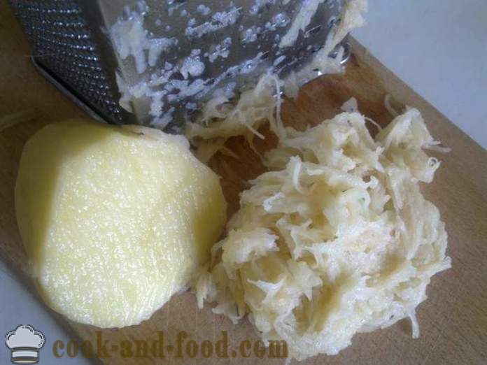 Caçarola de batata crua ralada com queijo e alho - como cozinhar um delicioso ensopado de batatas no forno, com um passo a passo fotos de receitas