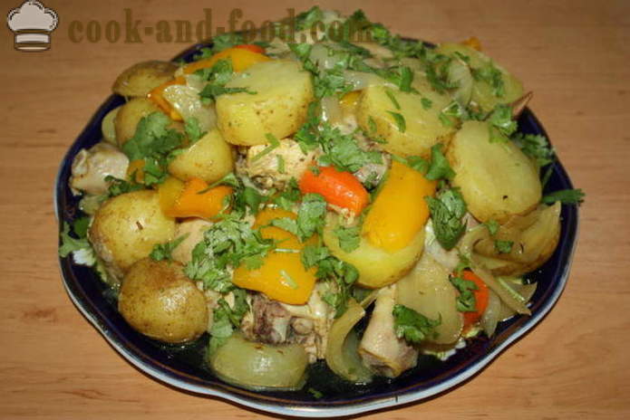 Batatas cozidas com galinha na manga - como cozinhar batatas no forno com frango, um passo a passo fotos de receitas