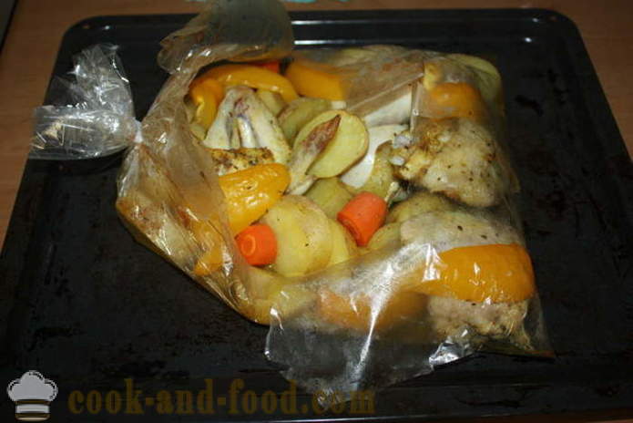Batatas cozidas com galinha na manga - como cozinhar batatas no forno com frango, um passo a passo fotos de receitas