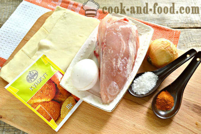 Início Samsa massa folhada com frango - como preparar um samsa em camadas com frango, um passo a passo fotos de receitas