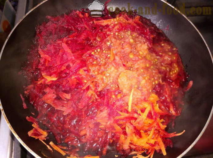 Sopa com beterraba e conserva tomates - como cozinhar sopa, um passo a passo fotos de receitas