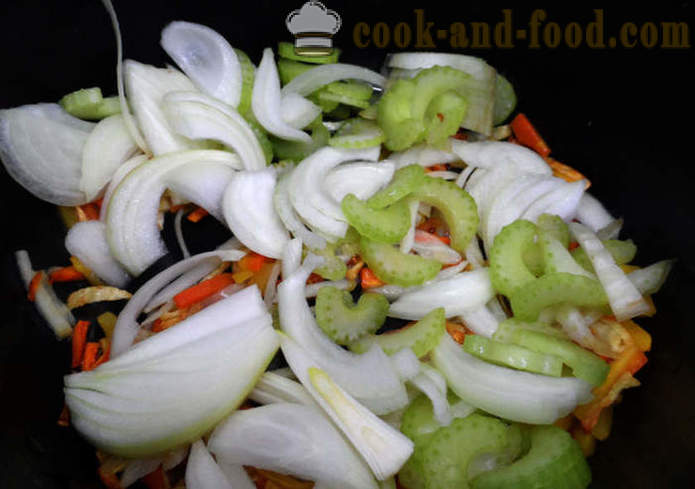 Caldeirada de peixe com legumes e prato de arroz - como um ensopado de peixe com legumes em multivarka, fotos passo a passo receita