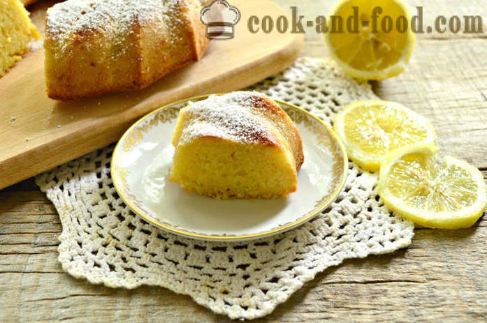 Torta de limão em semolina e iogurte na forma do bolo - como fazer maná kefir, um passo a passo fotos de receitas