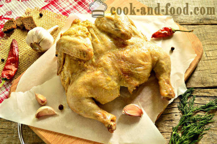 Frango inteiro cozido em folha no forno - como cozinhar um frango no forno em folha, com um passo a passo fotos de receitas