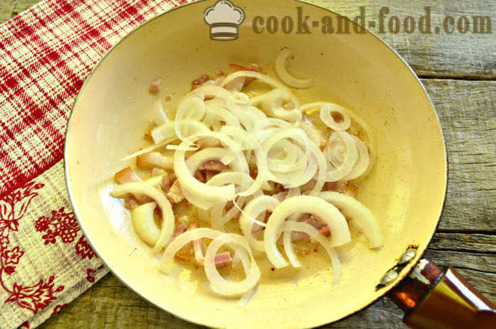 Batata cozida com bacon - como batatas cozido em uma frigideira, um passo a passo fotos de receitas